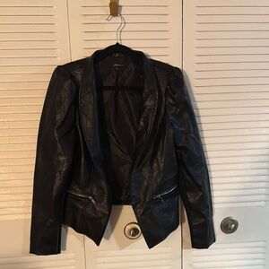 Black Leather and spandex  jacket